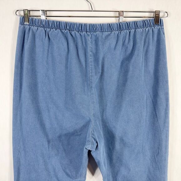 Denim 24 7 Roamans Plus Size 30WP Jeans Dip‎ Dye Straight Pull On Elastic 1205 - Picture 5 of 8